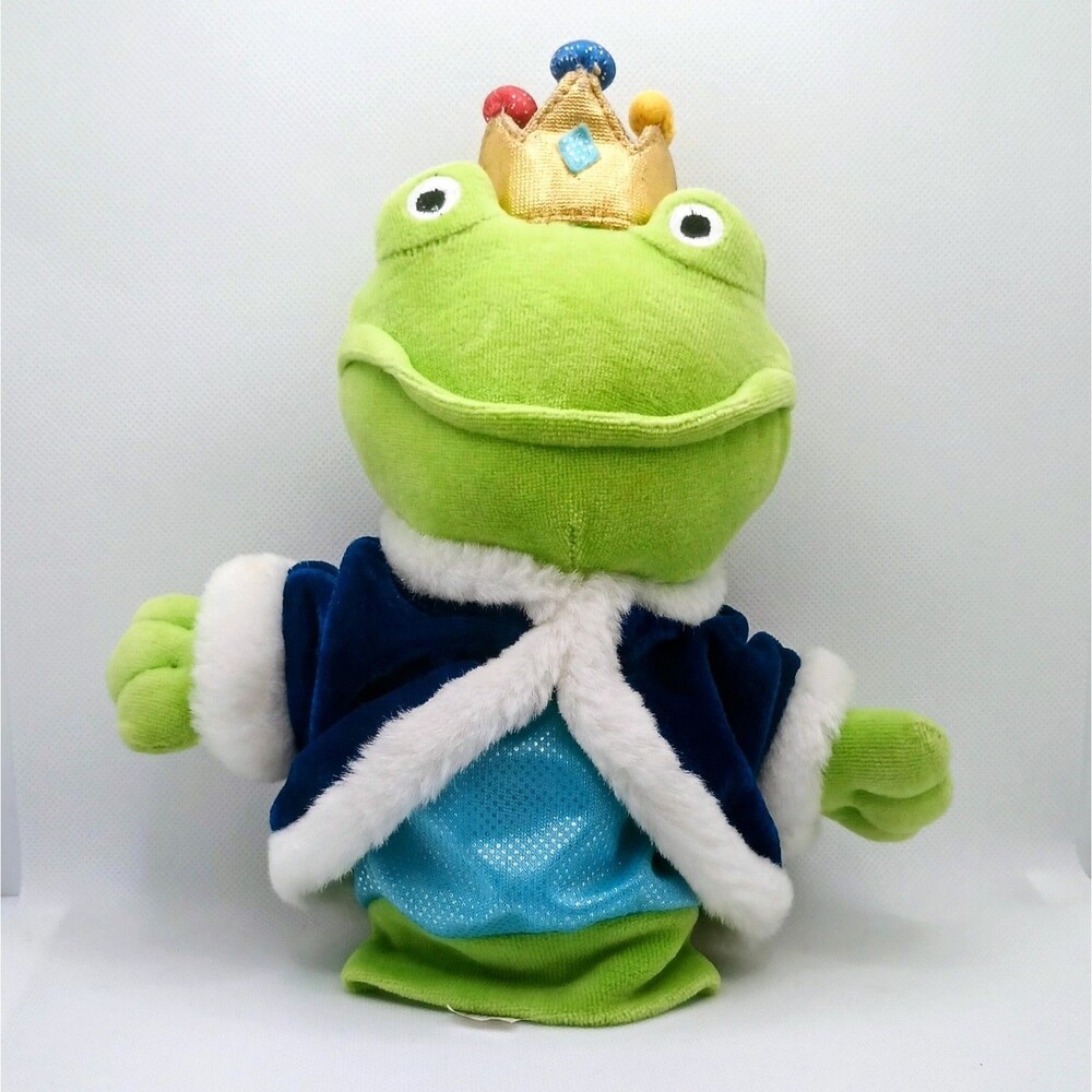 Toys R Us Imaginarium Plush King Royal Toad Frog Hand Puppet 9'' Plushie Prince
